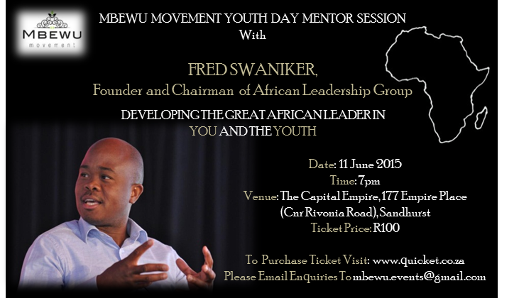 Mbewu Movement Youth Day Mentor Session with Fred Swaniker
